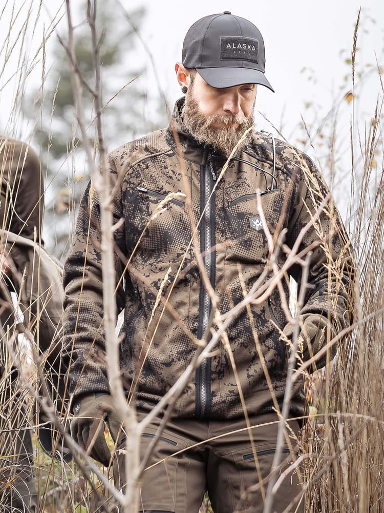 Buzzard Ms Reversible Fleece Jacket Brown Blur/Night Green, view: 1