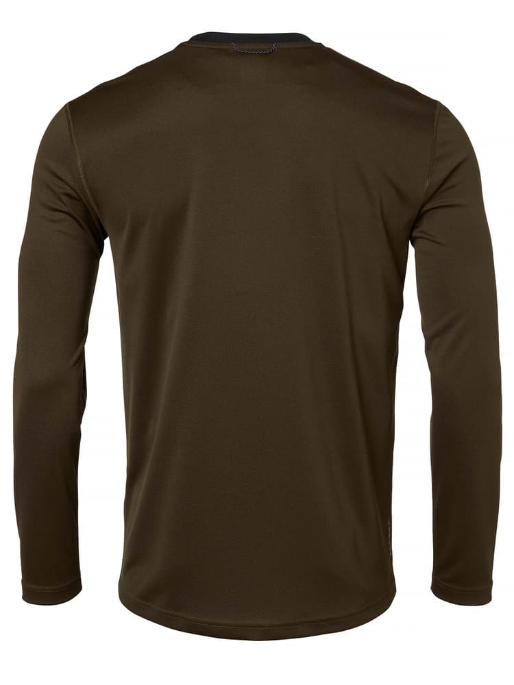 CoolDry Ms LS T-Shirt Solid Brown, view: 1