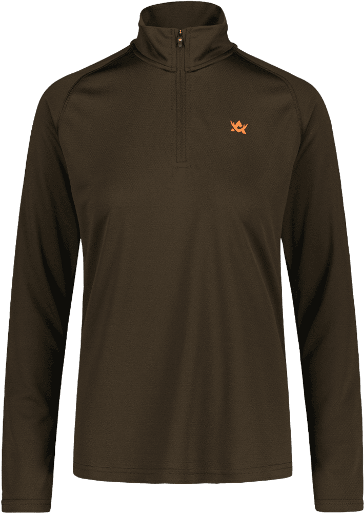 Alaska CoolDry kvinne Halvglidelås topp, Brun, view: 0