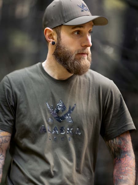 Camo Logo Herr T-shirt, Night Green, view: 1