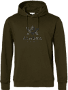 Camo Logo Herr Hoodie, Night Green