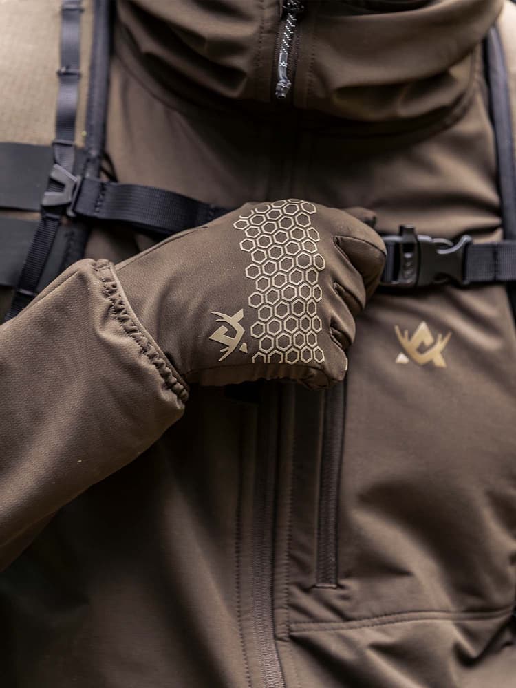 Chaser Stretch Gloves Solid Brown, view: 2