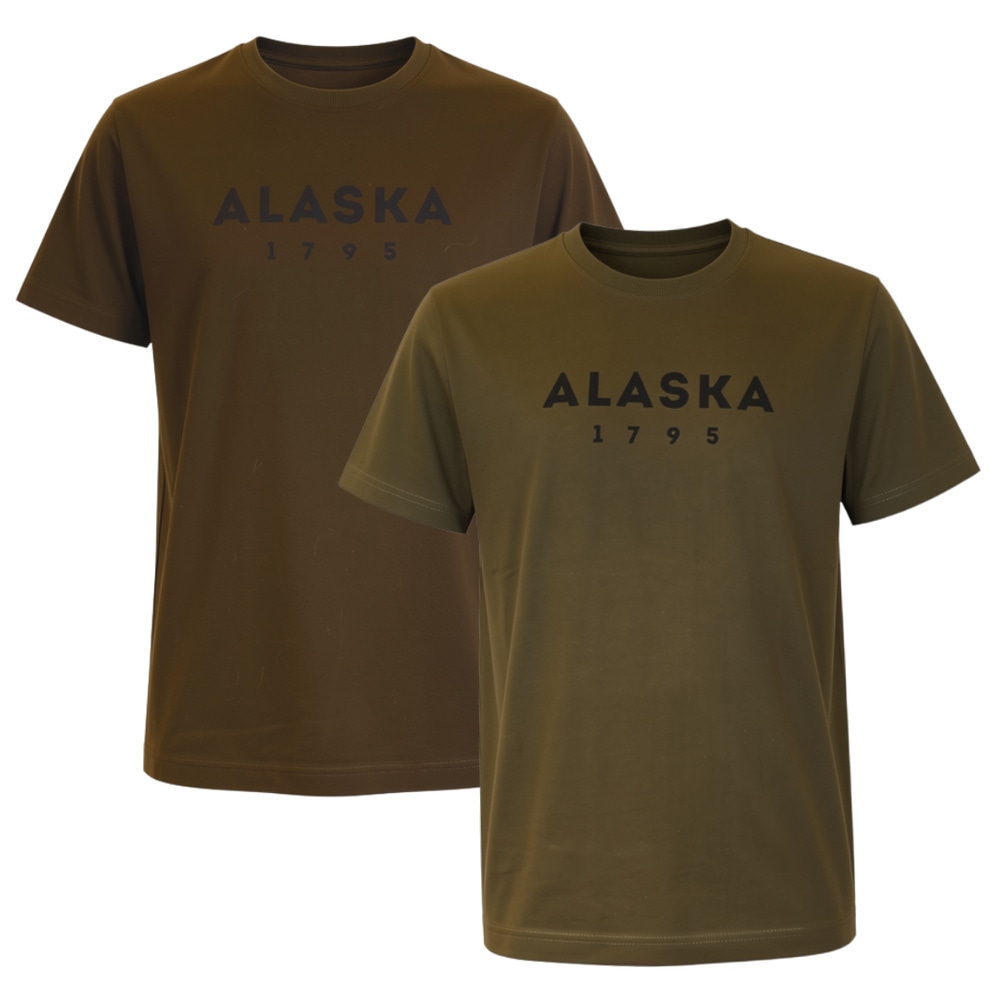 Essential T-shirt Herren 2-Pack Night Green-Solid Brown, view: 1